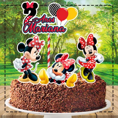 Topo de Bolo Minnie - Ref 0567 Arquivo Digital
