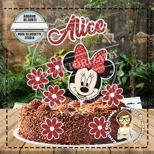 TOPO DE BOLO MINNIE MOUSE - REF 2553