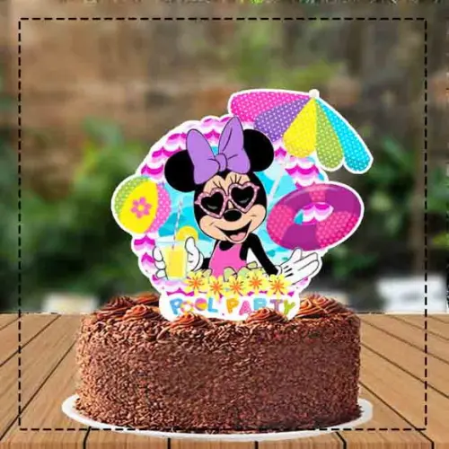 Topo de Bolo Minnie Praia - Ref 4027 Arquivo Digital