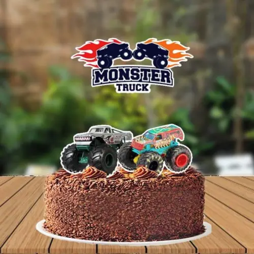 Topo de Bolo Monster Truck - 1633 Arquivo Digital