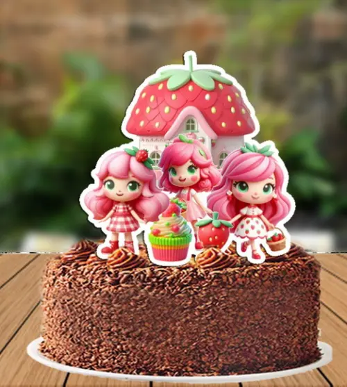 Topo de Bolo Moranguinho Casa Cupcake - 6100 Arquivo Digital