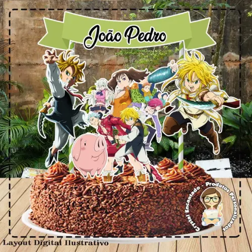 Topo de Bolo Nanatsu - 2937 Arquivo Digital