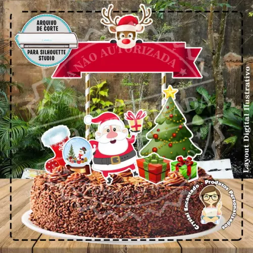 Topo de Bolo Natal - 4547 Arquivo Digital