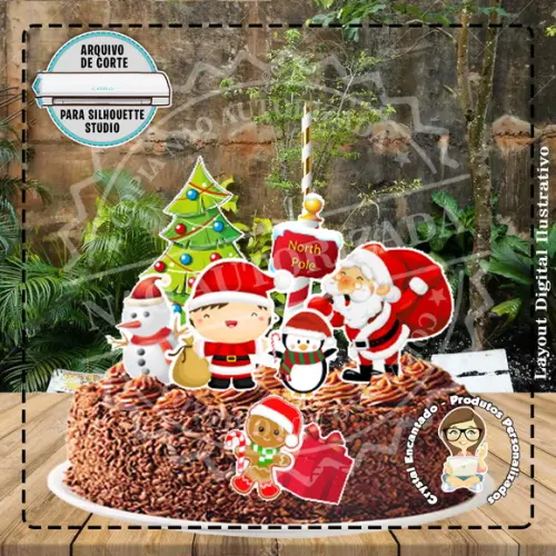 Topo de Bolo Natal - 4549 Arquivo Digital