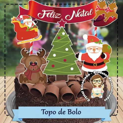 Topo de Bolo Natal - 4574 Arquivo Digital