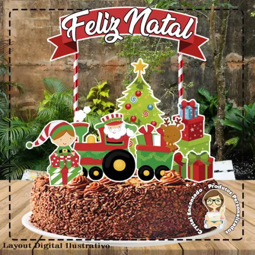 Topo de Bolo Natal - 4576 Arquivo Digital