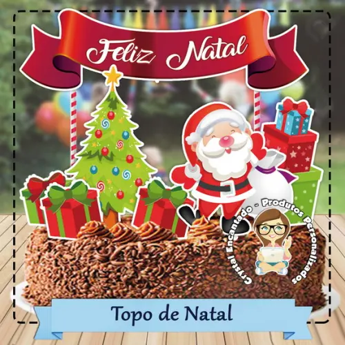 Topo de Bolo Natal - 4575 Arquivo Digital