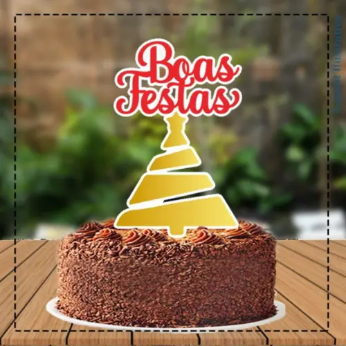 Topo de Bolo Natal Arvore Boas Festas - 5244 Arquivo Digital