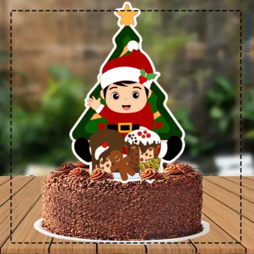 Topo de Bolo Natal Bebe Doces - 5248 Arquivo Digital