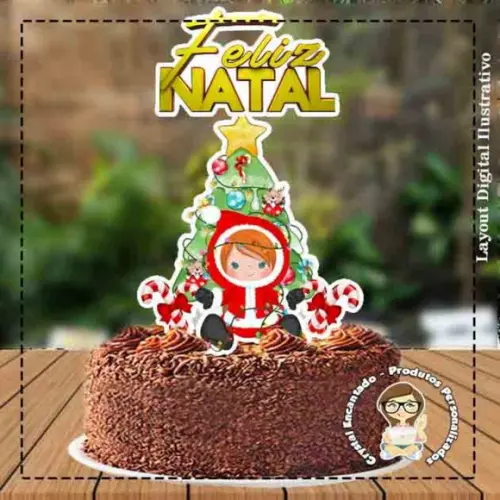 Topo de Bolo Natal Bebe Ruivo Ref 3986 Arquivo Digital