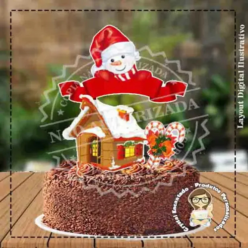 Topo de Bolo Natal Papai Noel - Ref 3237 Arquivo Digital