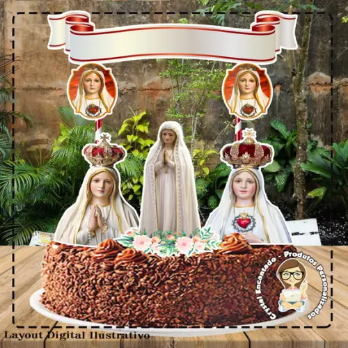 Topo de Bolo Nossa Senhora de Fatima - 1652 Arquivo Digital