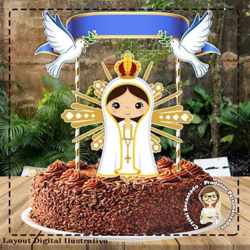 Topo de Bolo Nossa Senhora de Fatima - 1651 Arquivo Digital