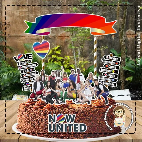 Topo de Bolo Now United - 0512 Arquivo Digital
