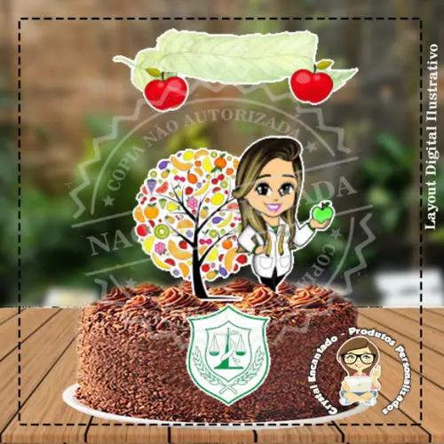 Topo de Bolo Nutricionista - Ref 3396 Arquivo Digital