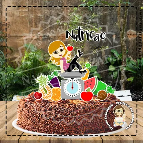 TOPO DE BOLO NUTRICIONISTA LOIRA - REF 2899 ARQUIVO DIGITAL
