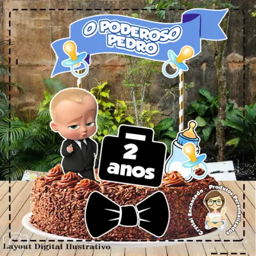 TOPO DE BOLO O PODEROSO CHEFINHO - REF 1824 ARQUIVO DIGITAL