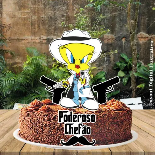 Topo de Bolo o Poderoso Piu Piu - 4297 Arquivo Digital