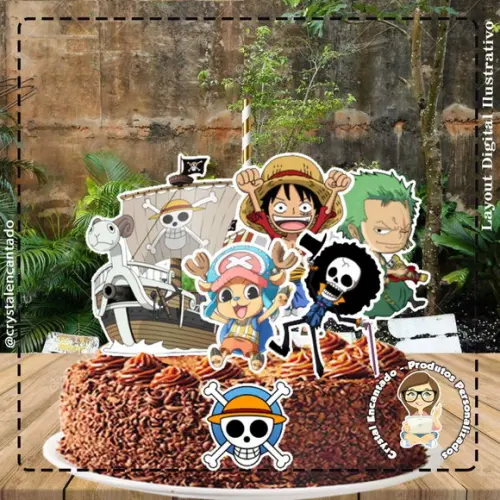 Topo de Bolo One Piece - Ref 5084 Arquivo Digital