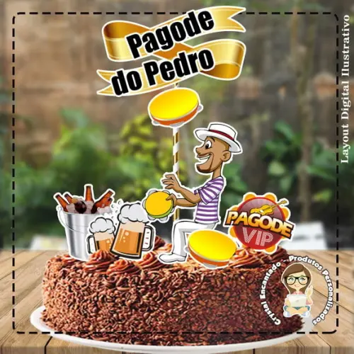 Topo de Bolo Pagode - 4620 Arquivo Digital