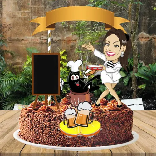 Topo de Bolo Pagode Feijoada Feminino - 2499 Arquivo Digital