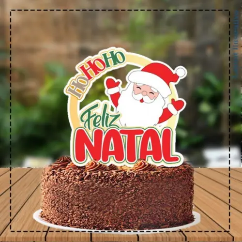 Topo de Bolo Papai Noel Hohoho - Ref 5166 Arquivo Digital