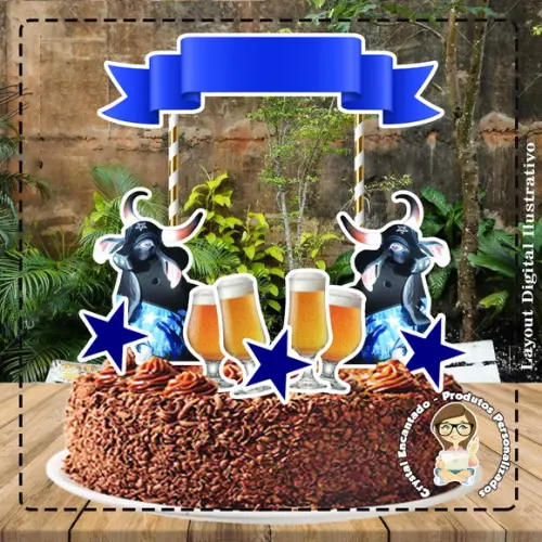 Topo de Bolo Parintins Caprichoso - 4631 Arquivo Digital