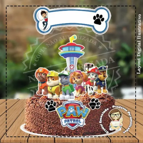 TOPO DE BOLO PATRULHA CANINA REF 3312 - ARQUIVO DIGITAL