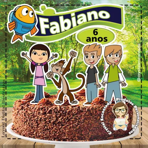 Topo de Bolo Peixonauta - 4665 Arquivo Digital
