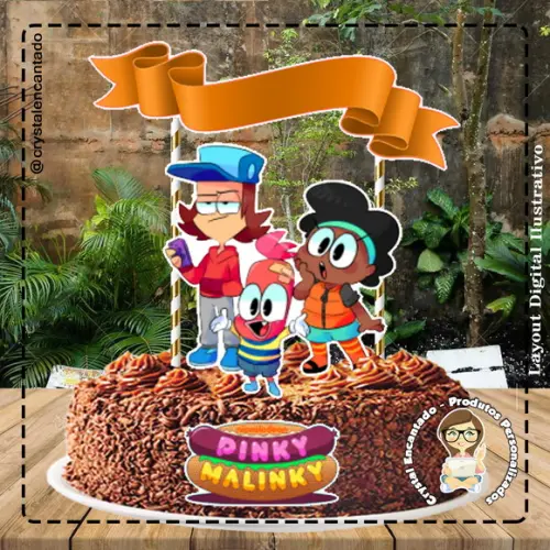 Topo de Bolo Pinky Malinky - 4690 Arquivo Digital