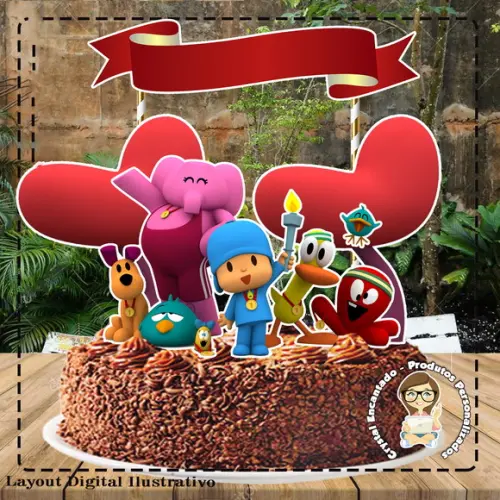 Topo de Bolo Pocoyo - 4728 Arquivo Digital