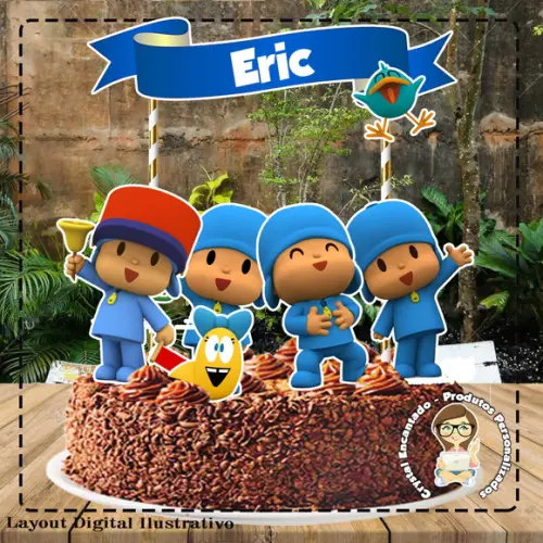 Topo de Bolo Pocoyo - 4729 Arquivo Digital