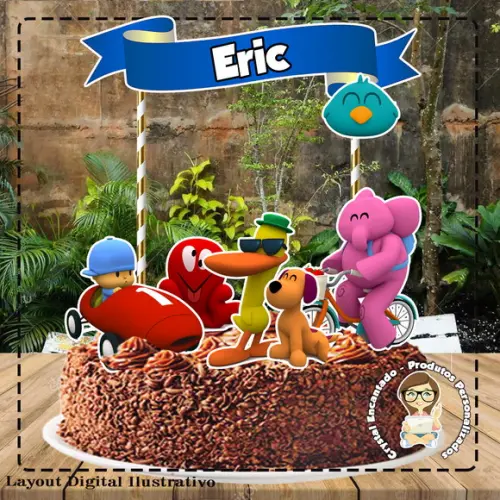 Topo de Bolo Pocoyo - 4730 Arquivo Digital