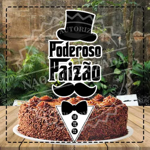 Topo de Bolo Poderoso Paizao - Ref 2923 Arquivo Digital