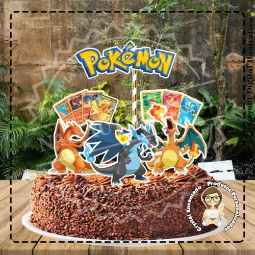 Topo de Bolo Pokemon - 3040 Arquivo Digital