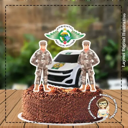 Topo de Bolo Policia Ambiental - Ref 4524 Arquivo Digital