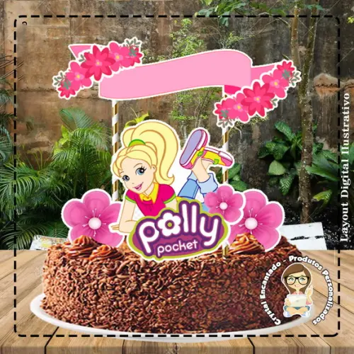 Topo de Bolo Polly Pocket - Ref 4744 Arquivo Digital