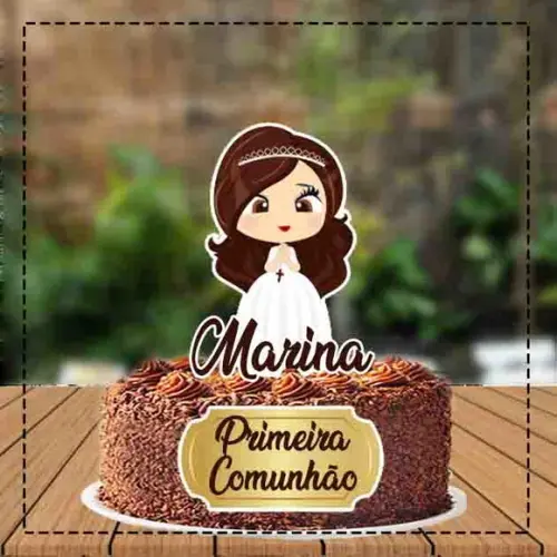 Topo de Bolo Primeira Comunhao - Ref 3745 Arquivo Digital