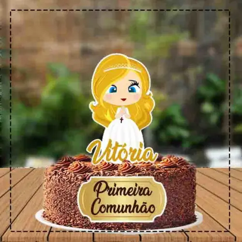 Topo de Bolo Primeira Comunhao - Ref 3747 Arquivo Digital