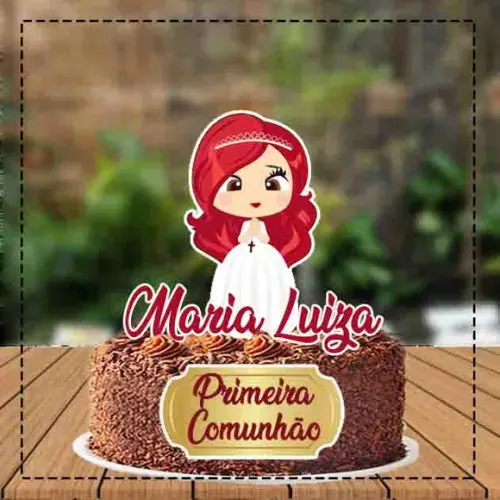 Topo de Bolo Primeira Comunhao - Ref 3748 Arquivo Digital