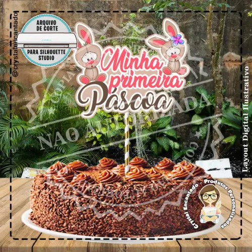 Topo de Bolo Primeira Pascoa - 4661 Arquivo Digital