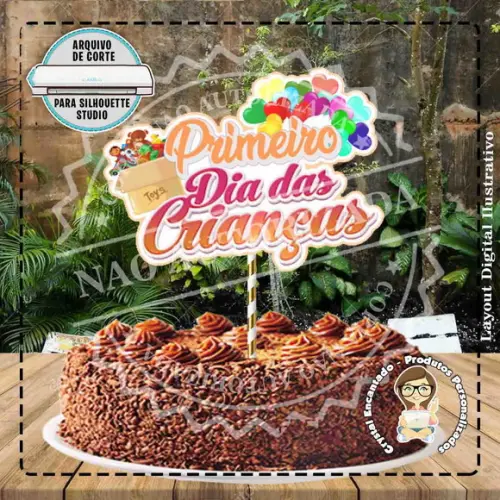 Topo de Bolo Primeiro Dia das Crianças -1371 Arquivo Digital