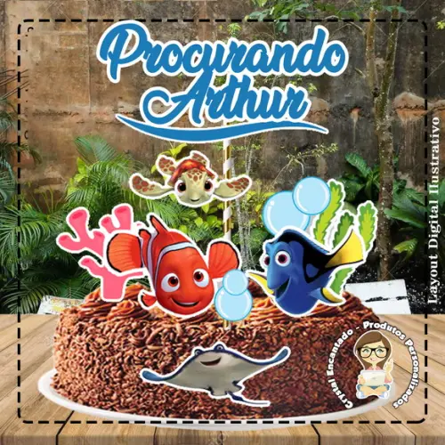 Topo de Bolo Procurando Nemo - Ref 1270 Arquivo Digital