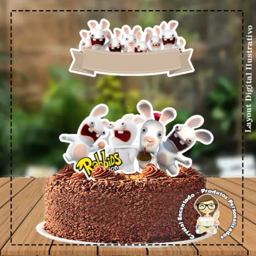 Topo de Bolo Rabbids - Ref 4098 Arquivo Digital