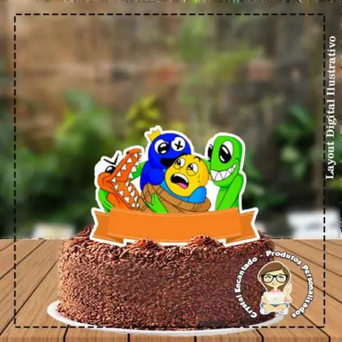 Topo de Bolo Rainbow Friends - Ref 4038 Arquivo Digital