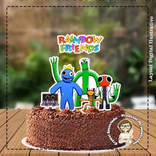 Topo de Bolo Rainbow Friends - Ref 4039 Arquivo Digital