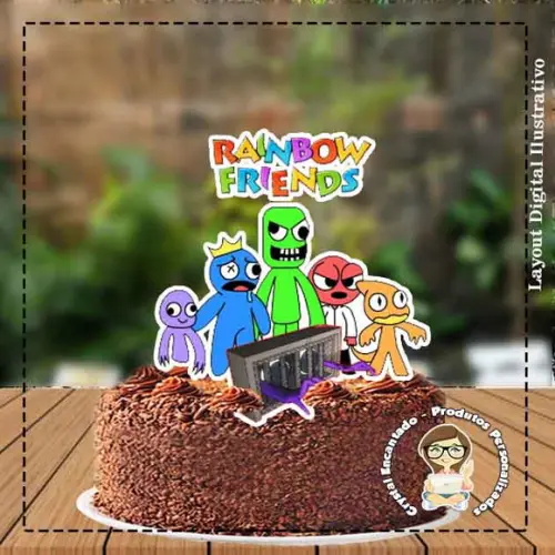 Topo de Bolo Rainbow Friends - Ref 4040 Arquivo Digital