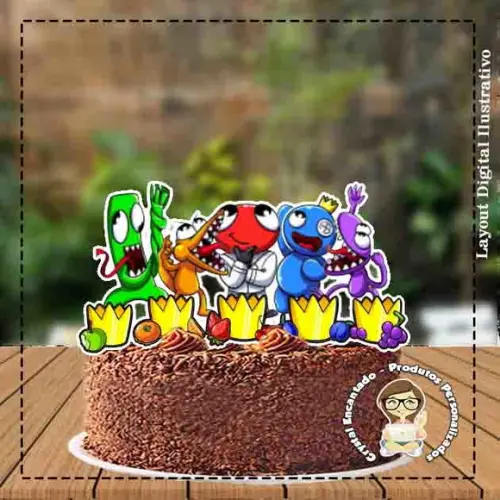 Topo de Bolo Rainbow Friends Ref 1599 Arquivo Digital