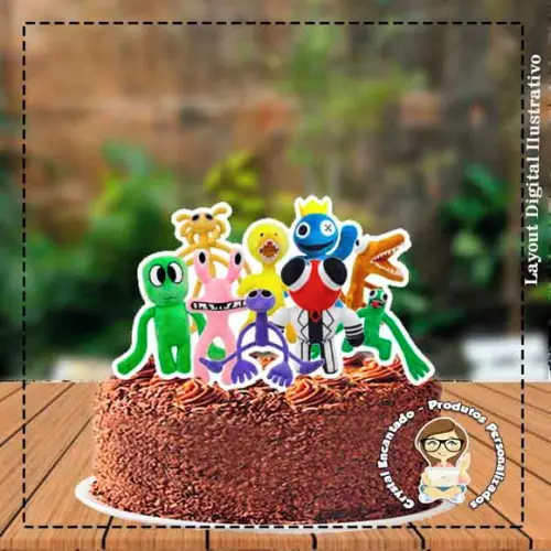 Topo de Bolo Rainbow Friends Ref 3974 Arquivo Digital
