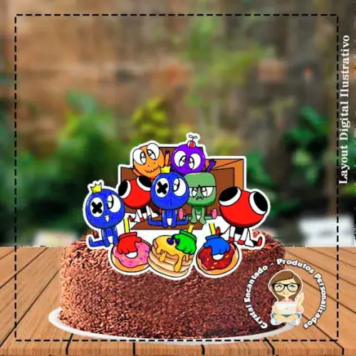 Topo de Bolo Rainbow Friends Ref 3975 Arquivo Digital